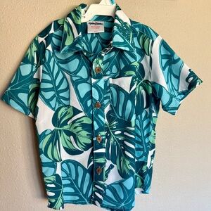Boy’s Banana Palm Leaf Print Hawaiian Shirt | Size 4 yrs | EUC